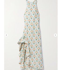 Agua by Agua Bendita  Gerbera ruffled printed linen maxi dress